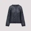 Brunello Cucinelli Sequin-embellished Open-knit Sweater In Blue