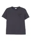 Brunello Cucinelli Crew Neck Cotton T-shirt With Patch Pocket In Blue