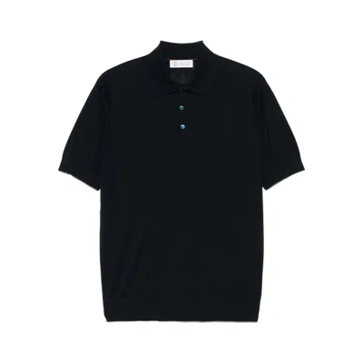BRUNELLO CUCINELLI BRUNELLO CUCINELLI BLUE POLO SHIRTS MEN