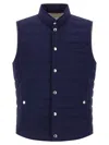 Brunello Cucinelli Down Vest In Blue