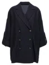Brunello Cucinelli 'shiny Cuff Details' Caban Coat In Black