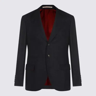 Brunello Cucinelli Blue Silk Suit