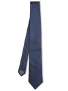 Brunello Cucinelli Blue Silk Tie With Maxi Pattern In Blue