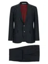 Brunello Cucinelli Men Blue Textured Notched Lapel Suit In Blue