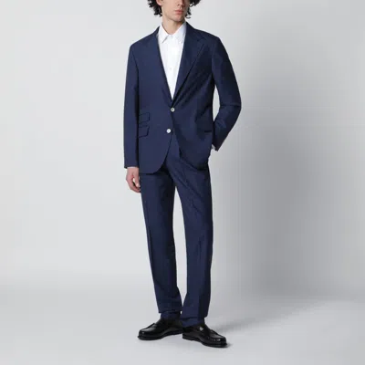 Brunello Cucinelli Blue Single-breasted Wool Suit
