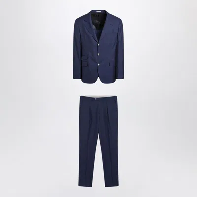 Brunello Cucinelli Blue Singlebreasted Wool Suit