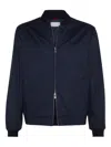 Brunello Cucinelli Cashmere Bomber Jacket In Blue