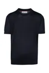 Brunello Cucinelli Crewneck Knitted Top In Blue