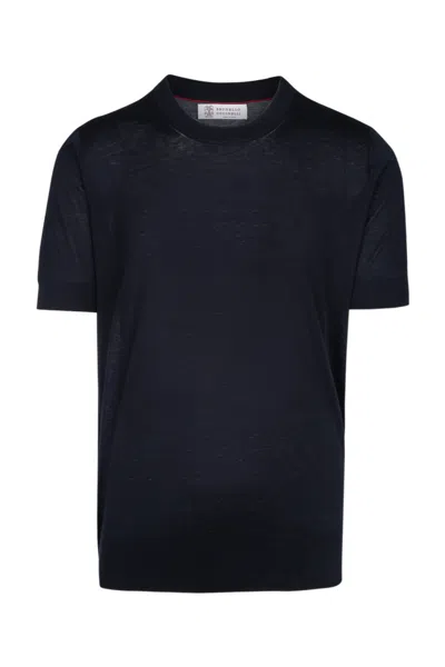 BRUNELLO CUCINELLI BLUE SOLID T-SHIRT