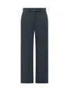 Brunello Cucinelli Blue Straight Flat Front Pants In Blue