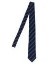 Brunello Cucinelli Slim Textured Silk Tie With Diagonal Stripes In Blue