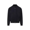 Brunello Cucinelli Ribbed Edges Suede Leather Jacket In Black