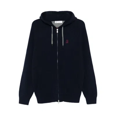BRUNELLO CUCINELLI BRUNELLO CUCINELLI BLUE SWEATERS & KNITWEAR - CARDIGANS MEN