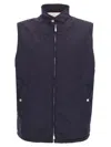 Brunello Cucinelli Water Resistant Nylon Vest In Blue