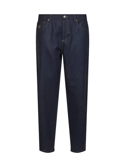 Brunello Cucinelli Blue Virgin Wool Flannel Five-pocket Trousers
