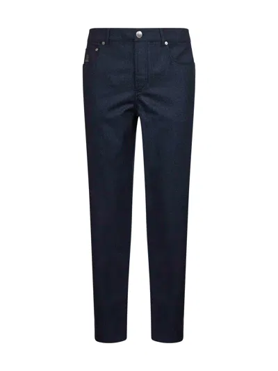 Brunello Cucinelli Blue Virgin Wool Flannel Trousers