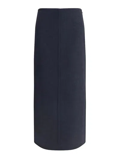 Brunello Cucinelli Blue Virgin Wool Skirt