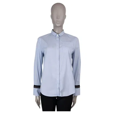 Pre-owned Brunello Cucinelli Blue White Cotton 2017 Monili Striped Shirt M
