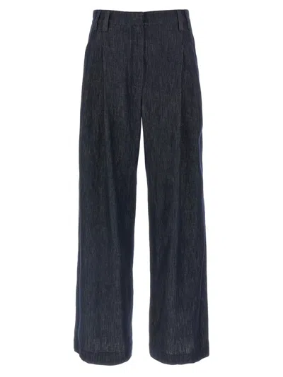 BRUNELLO CUCINELLI BLUE WIDE LEG JEANS