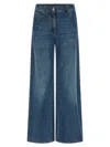 Brunello Cucinelli Women Blue Jeans With Five-pocket Design And Patch Logo On The Back In Denim Woma In Blue