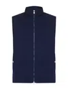 Brunello Cucinelli Blue Wool Canvas Padded Vest In Blue