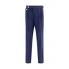Brunello Cucinelli Men Wool Corduroy Trousers In Blue