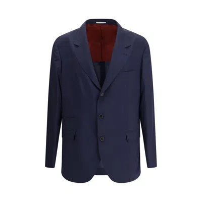 Brunello Cucinelli Men Three-button Blazer In Blue