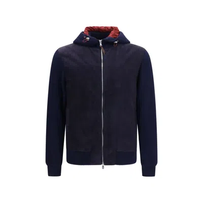 Brunello Cucinelli Blue Wool Oves Aries Full-length Jacket