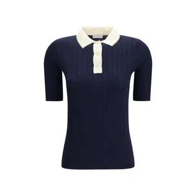 Brunello Cucinelli Blue Wool Oves Aries Polo Shirt
