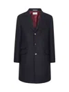 Brunello Cucinelli Blue Wool Single-breasted Coat In Blue