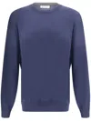 Brunello Cucinelli Blue Wool Sweater In Blue