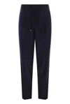 Brunello Cucinelli Cashmere English Rib Knit Joggers In Blue