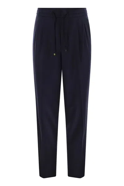 BRUNELLO CUCINELLI BRUNELLO CUCINELLI BLUE WOOL TAILORED TROUSERS