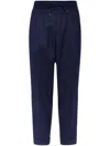 Brunello Cucinelli Virgin Wool Drawstring Leisure Trousers In Blue