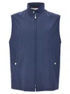Brunello Cucinelli Wool Vest With Sleeveless Design And Button Accents In Blue