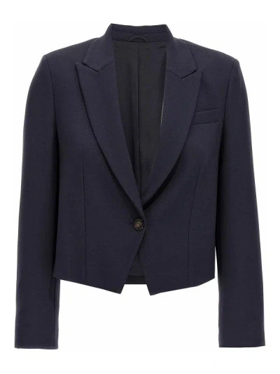 Brunello Cucinelli Blue Wool Jackets And Women's Coat