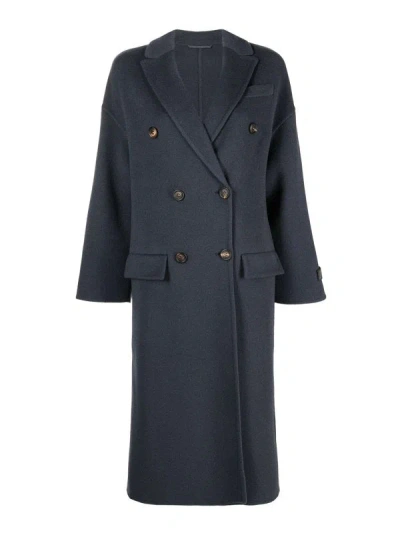 Brunello Cucinelli Blue Wool Women's Coat