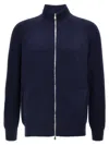Brunello Cucinelli Zip-front Cardigan In Blue