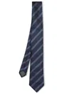 Brunello Cucinelli Blue/gray Regimental Tie In Blue