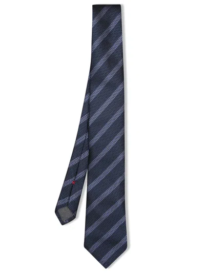Brunello Cucinelli Blue/gray Regimental Tie