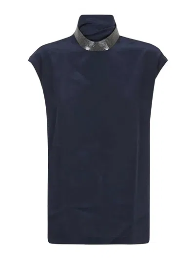 BRUNELLO CUCINELLI BLUSA - AZUL