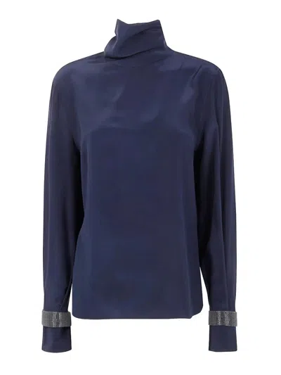 BRUNELLO CUCINELLI BLUSA - AZUL