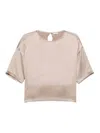 Brunello Cucinelli Camel Silk Elastan Blouse In Camel