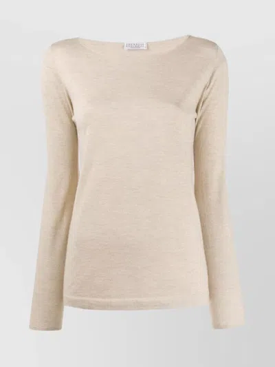 Brunello Cucinelli Boat Neck Cashmere-silk Sweater