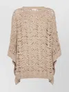 Brunello Cucinelli Linen Blend Perforated Sweater With Sequins
