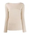 Brunello Cucinelli Boat Neck Top In Nude