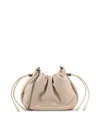 Brunello Cucinelli Mellow Mini Bucket Bag In Soft Leather With Precious Chain