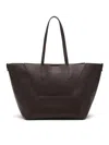 Brunello Cucinelli Geometric Design Leather Tote Bag With Structured Silhouette In Brown