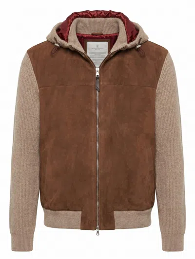 Brunello Cucinelli Bomber In Brown