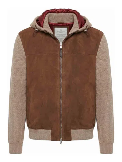 Brunello Cucinelli Bomber In Brown